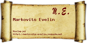 Markovits Evelin névjegykártya